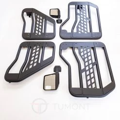 Tumont Car Parts Accessories Half Doors With Mirrors, Military Design, 4 Door, Jeep Wrangler JL