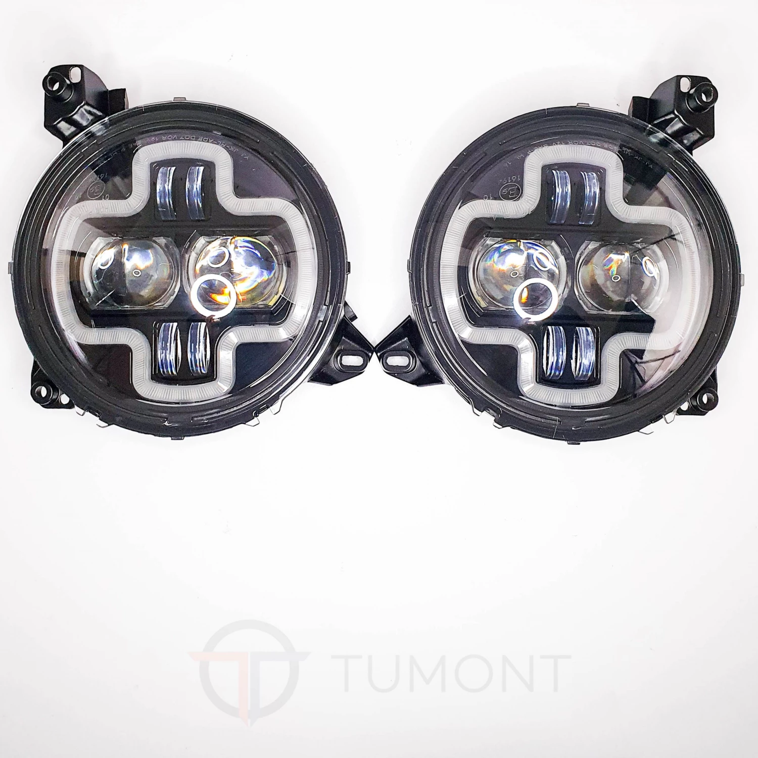 Tumont Car Parts Headlights LED 9'', White Cross, Jeep Wrangler JL 3 Tumont Car Parts Headlights LED 9'', White Cross, Jeep Wrangler JL