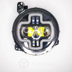 Tumont Car Parts Headlights LED 9'', White Cross, Jeep Wrangler JL