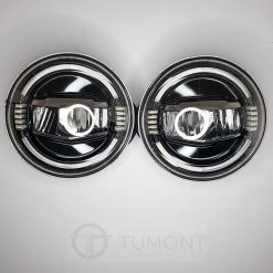 Tumont Car Parts Headlights LED, Half Circle, Jeep Wrangler JK