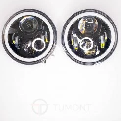 Tumont Car Parts Headlights LED, Angel Eyes, Jeep Wrangler JK
