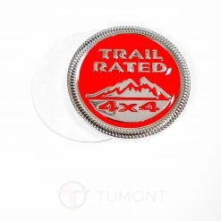 Tumont Car Parts TRAIL RATED Label (Red)