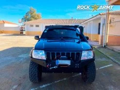 ROCK ARMY Jeep Grand Cherokee WJ (1998-2004) Front Bumper With Winch Base And Protector, XL Version, Steel, Jeep Grand Cherokee WJ