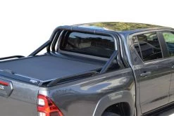 Tessera4x4 Roll Bar, Black Matt Stainless Steel Sport Design Two Legs Toyota Hilux 2016+