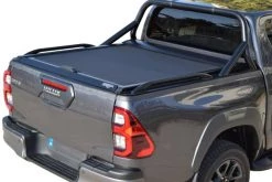 Tessera4x4 Roll Bar, Black Matt Stainless Steel, Sport Design, One And A Half Leg, Toyota Hilux 2016+