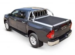 Tessera4x4 Roller Lid Shutter Roll Bar, Stainless Steel, 1 And A Half Leg, With Protective Grille Guard, Toyota Hilux 2016+ 7 Tessera4x4 Roller Lid Shutter Roll Bar, Stainless Steel, 1 And A Half Leg, With Protective Grille Guard, Toyota Hilux 2016+