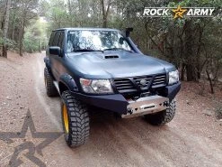 ROCK ARMY Front Bumper Without Aluminum Protector , Steel, Nissan Patrol GR Y61